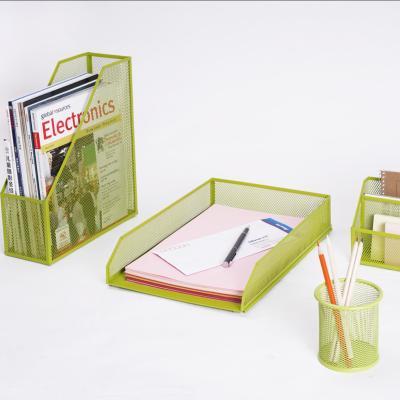 China 100% Metals Eco-friendly Mesh Office Desk Set of 4pcs Storage Boxes & Bins for sale