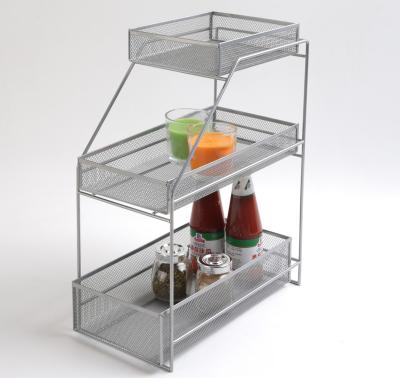 China Viable Mesh Sliding Kitchen Cabinet Basket Organizer, Tier 3 for sale