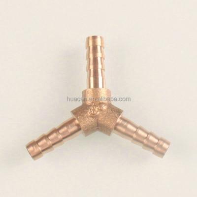 China Brass Pipe 5mm Barb Splicer Fitting Barbed Size 4mm 45 Degree Tee for sale