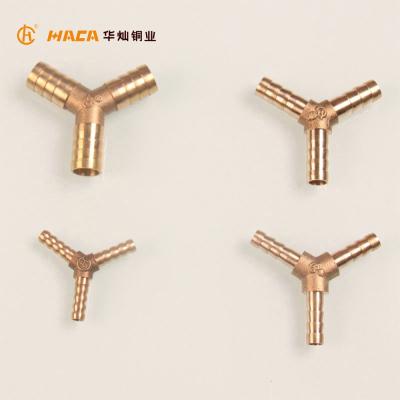 China Wholesale Copper Brass Pipe Barb Three Way Mount Connector for sale