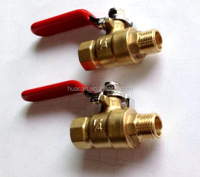 China 1/4 and 3/8 and 1/2 small mini pneumatic high quality cheap brass ball valve for oil and gas ball valve water air brass factory for sale