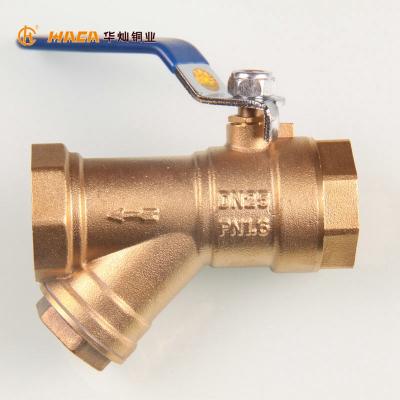 China DN 20 DN25brass Y General High Quality General Strainer Filter Ball Valve for sale