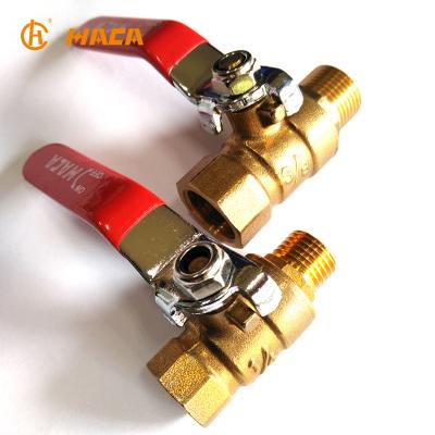 China HUACAN HC-2013 General Small Iron Handle Ball Red Water Male And Female Brass Ball Valve for sale