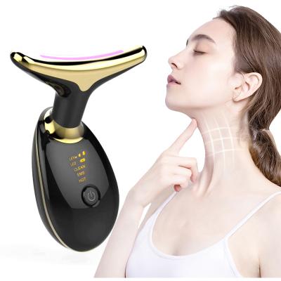 China LED Face Lift Photon Therapy Neck Face Lifting Instrument EMS Neck Device Massager Hanging Beauty Device for sale