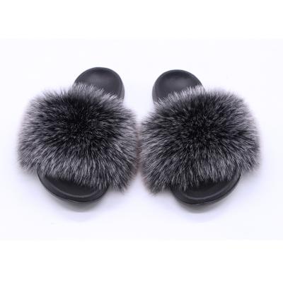 China Winter Pillow Slippers Women's Sandals Outdoor Indoor Faux Fur Fox Fur Slipper Anti-Slippery Faux Furry Fluffy Slide for sale