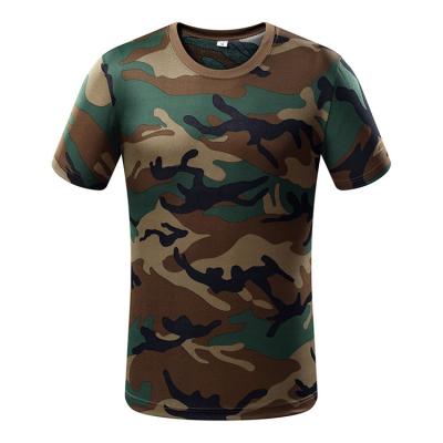 China Custom Tricolor Desert Military Uniform Camouflage Shorts Sleeve T-shirt Camouflage T-shirt Anti-Shrink Custom For Man for sale