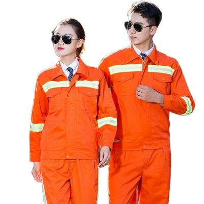 China Factory Wholesale Anti-UV Reflective Brand Coveralls Workwear Orange Wear-resistant Long Sleeve Suit for sale