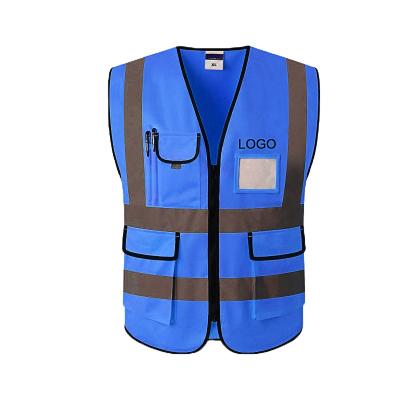 China Custom Cheap Reflective Safety Vest LED Bike Police Road Safety Construction Reflective Vest With Pockets for sale