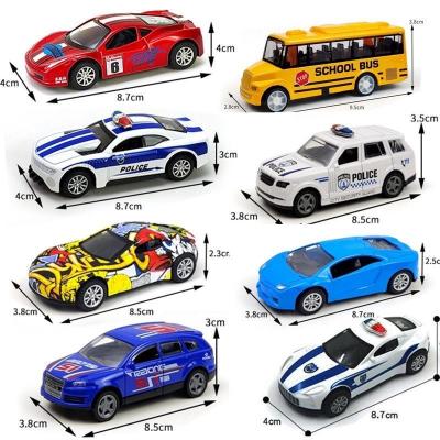 China Eco-friendly Material Alloy Customized Kids Toy Car Simulation Miniature 1/64 Model Pull Back Mini Vehicles Car Toys For Kids Gift for sale