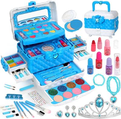 China Hot Selling DIY TOY Amazon Girls Pretend Makeup Box Toy Makeups Set For Girls Makeup Kit With Cosmetic Case for sale