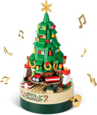 China Building Block Toy Amazon Christmas Tree Building Kits DIY Set Educational Music Box Toy For Kids Christmas Gift for sale