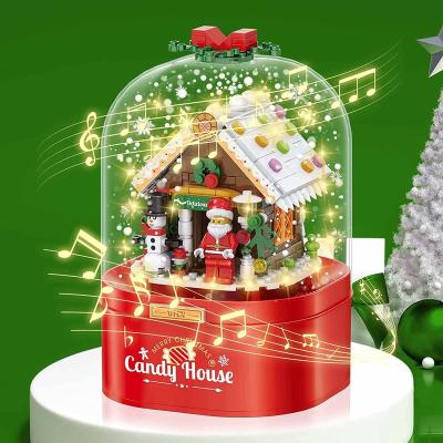 China Building Block Toy Amazon Christmas Tree Building Kits DIY Set Educational Music Box Toy For Kids Christmas Gift for sale