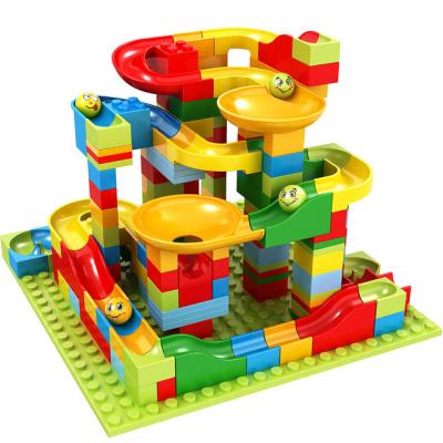 China Building Toy 336PCS Marble Race Run Compatible Building Blocks Head Slide Blocks Kids Building Block Set for sale