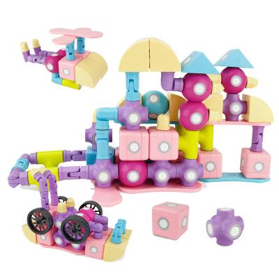 China Creative Magnetic Plastic Magnetic Toy Building Blocks Toy Educational DIY Building Blocks for Children Set for sale