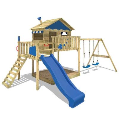 China Sports& Entertainment Kids Outdoor Wooden Playground Slide Backyard Wooden Playground Slides for sale