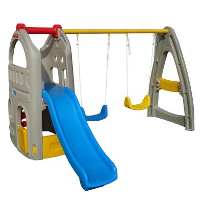 China Sports& Hot Selling Entertainment Kids Outdoor Playground Plastic Slide Swing For Kids Play Sets for sale