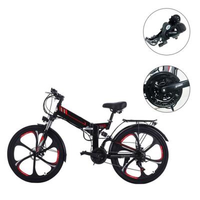 China Aluminum Alloy Mountain Electric Bike High Carbon Steel Frame 26 Inch 48V Lithium Battery Exercise Mountain City Folding Electric Bike for sale