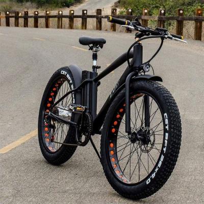 China Matt Black 26inch Steel Aluminum Alloy Frame Shimano 7 Speed ​​Ebike With 750W Rear Hub Motor for sale