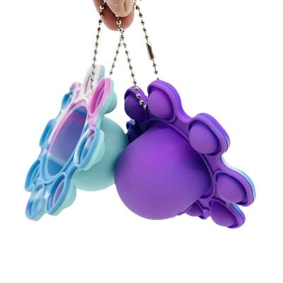 China Newest Decompression Reversible Flipped Head Silicone Octopus Chain Toy Colorful for sale