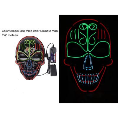 China PVC Halloween Cosplay Helmet Carnival Party Club LED Light Bar Mask for sale