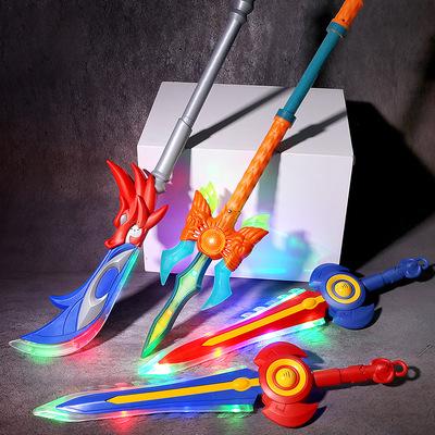 China Boy's Cosplay Toy 2021 Hot Selling Toy 2021 Hot Selling Creative Boy Plastic Cosplay LED Toy Electric Flash Music Sword for sale