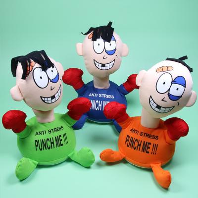 China Funny Decompression Punch Me Screaming Toy Decompression Electric Cartoon Plush Doll Ornaments Anti-stress Doll for sale