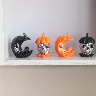 China Halloween Party Decoration Led Halloween Night Light Pumpkin Lantern Colorful Diy Hanging Scary Halloween Candle Light Decoration Props Scary Lamp for sale