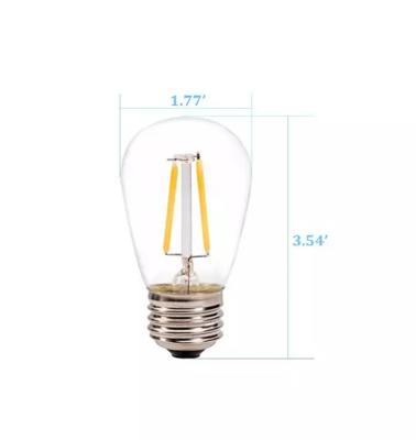 China Classic S14 LED 2W Edison Glass Bulbs for Outdoor Waterproof String Lights for sale