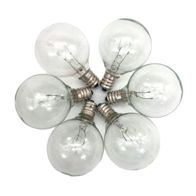 China G40 25PACK G40 Globe Screw Base Light Clear Clear C7 E12 Base Light Replacement Bulbs for sale