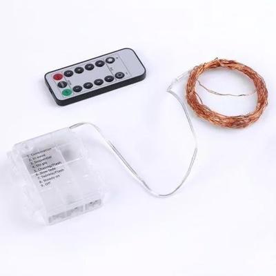 China Holiday Decoration 8 Modes Battery Box 50L Copper Wire 50L Led String Light With Remote Control for sale