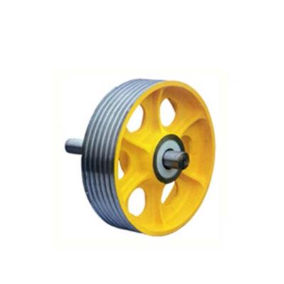 China With shaft & Custom Shaft Bearing Cast Iron Elevator Deflector Pulley With Bearing for sale