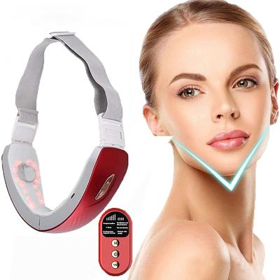 China Custom Electric Face Lift Machine Beauty Products V-face Lift EMS Firming Double Chin Remover Electric V-face Shaping Massager for sale