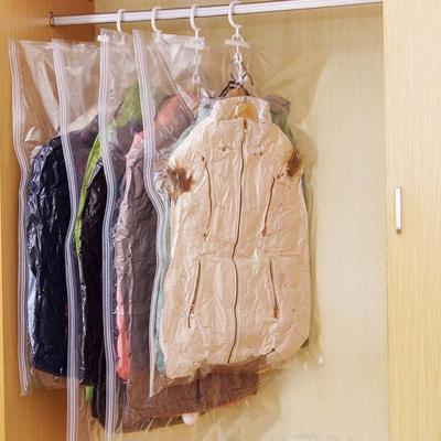 China PA+PE Vacuum Storage Folding Hanging Bag For Wardrobe for sale