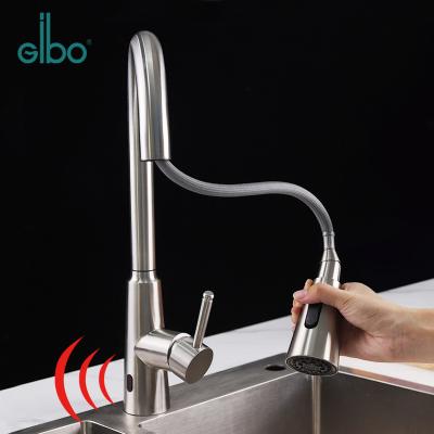 China Touchless Sense Faucets Smart Pull Out Sensor Kitchen Faucet Sink Faucet for sale