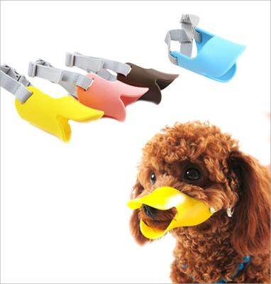 China Viable Cute Platypus Novelty Pet Viable Platypus Novelty Silicone Noise Reduction Retriever Anti Bite Duck Muzzle for sale