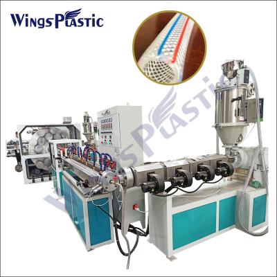 China Línea de producción de extrusión de tuberías y tubos reforzados con fibras trenzadas de PVC suave de plástico en venta