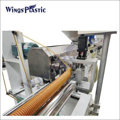 China Plastic Double Twin Colors EVA LLDPE Spiral Vacuum Swimming Hose Pipe Tube Extrusion Line for sale