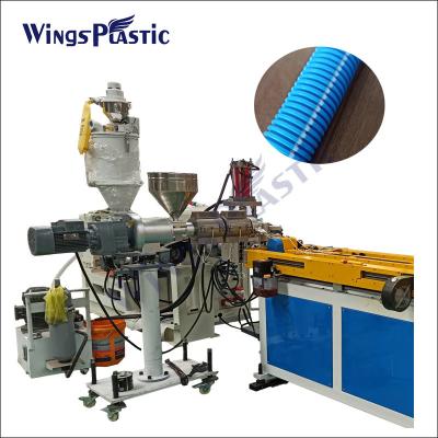 China Plastic Single Wall Pvc Pp Pe Spiral Corrugated Pipe Hose Extrusion Making Machine Extruders for sale