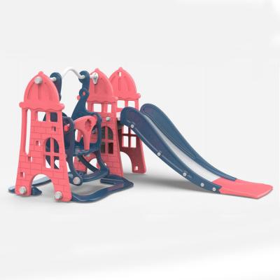 China 2021 Modern Hot Sale Castle Theme Children's Toy Slide HDPE Plastic Material Safety Toy Baby Slide for sale