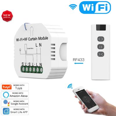 China Multipurpose Tuya WiFi+RF Curtain Module Blinds Switch Roller Shutter Radio Wifi Remote Curtain Switch Module for sale