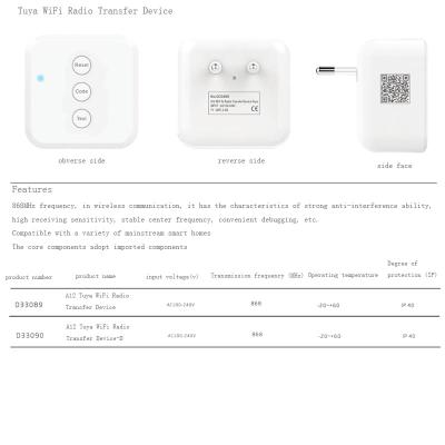 China CLASSIC NOVO A12 Tuya WiFi Wireless Transfer Device AC100-240 WiFi Module for sale