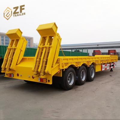 China Heavy Duty Lowbed Trailer Used Semi Truck Trailer 60 Tons for sale