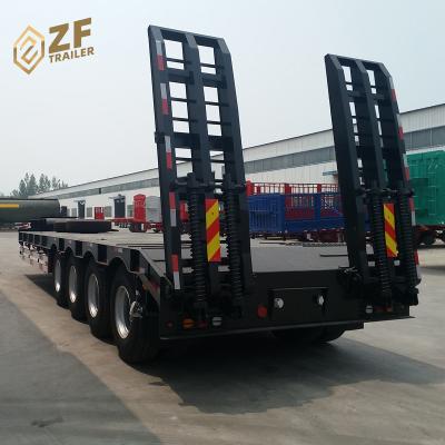 China 18 meter low bed long semi trailer lowbed truck trailer multi axles in Namibia for sale