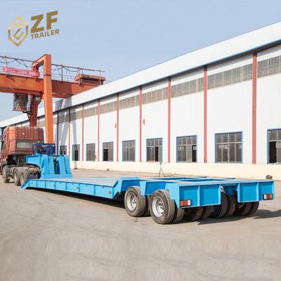 China Lowbed Lowbed Modular Truck Trailer 4 Axles Semi Trailer 2 Rows For Heavy Duty Transport for sale