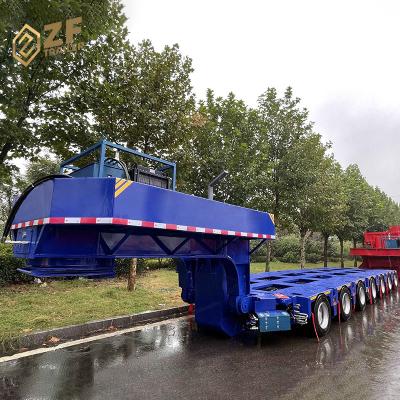 China Truck Trailer Low Bed Hydraulic Modular Transport Boat Semi Trailer for sale