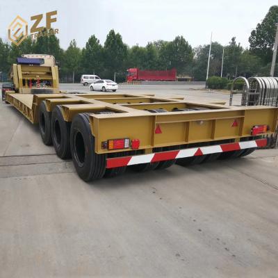 China 6 Axles Line Excavator Transport Front Loading Detachable Gooseneck Low Bed Low Bed Extendable Trailer 3 Semi Truck Trailer for sale