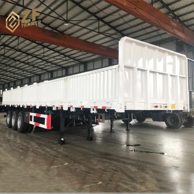 China Truck trailer carbon steel 3 axles 13m side wall 40ton dropside cargo demountable semi truck trailers for sale for sale