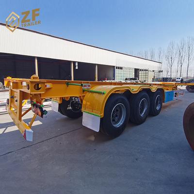 China Hot Selling Semi Adjustable Truck Trailer 3 Axles 40ft Skeleton Container Trailer On Sale for sale