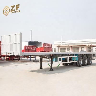 China Truck Trailer 3 axle 45ft flat bed container semi trailer for sale for sale