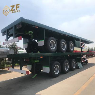 China 40 cu.ft axles flatbed container semi truck trailer truck trailer hot product sale in Ghana for sale